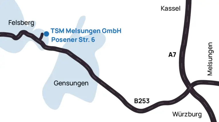 Karte mit Wegbeschreibung zur TSM